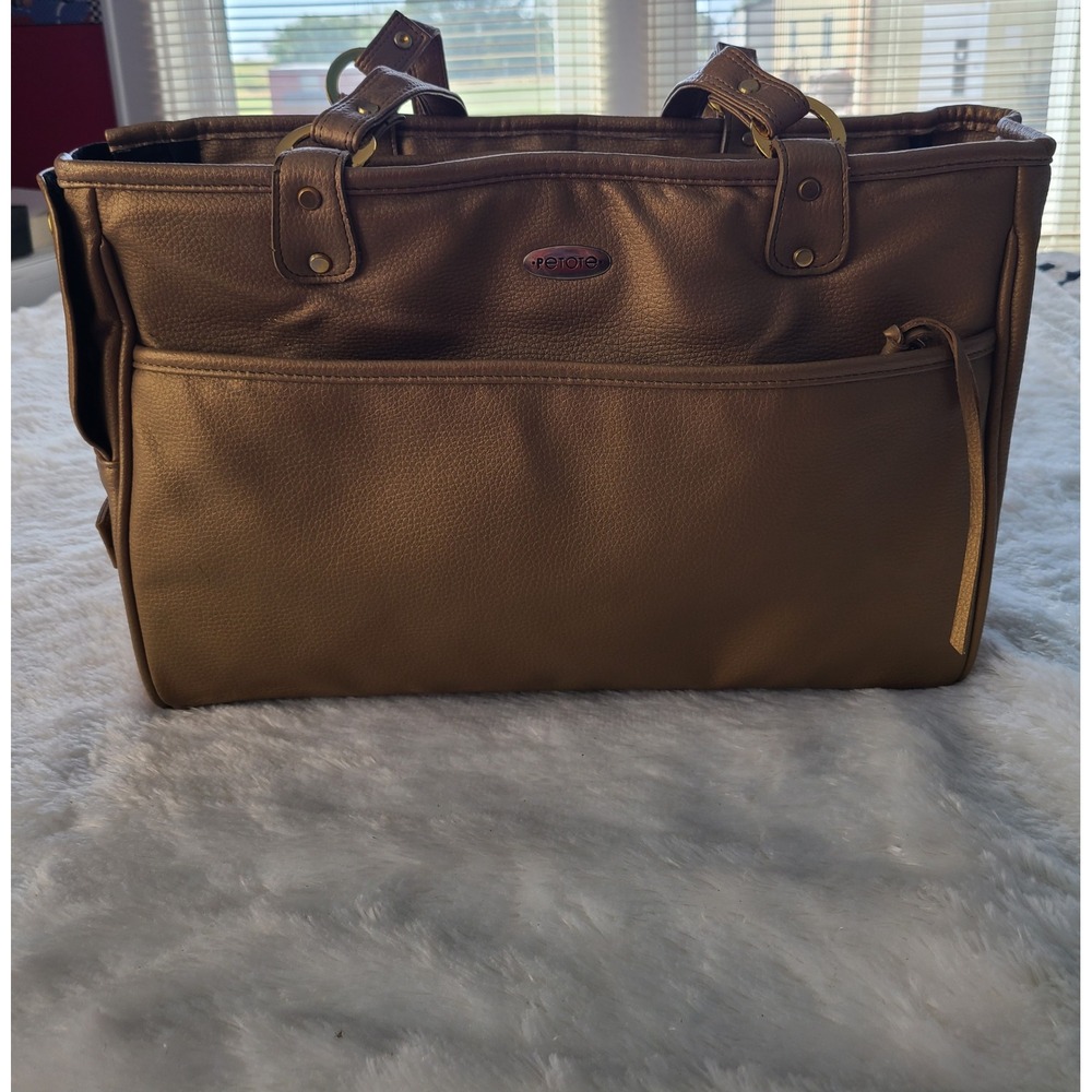 Petote Metallic Bronze Pet Carrier Bag Dog Purse Cat Travel Tote